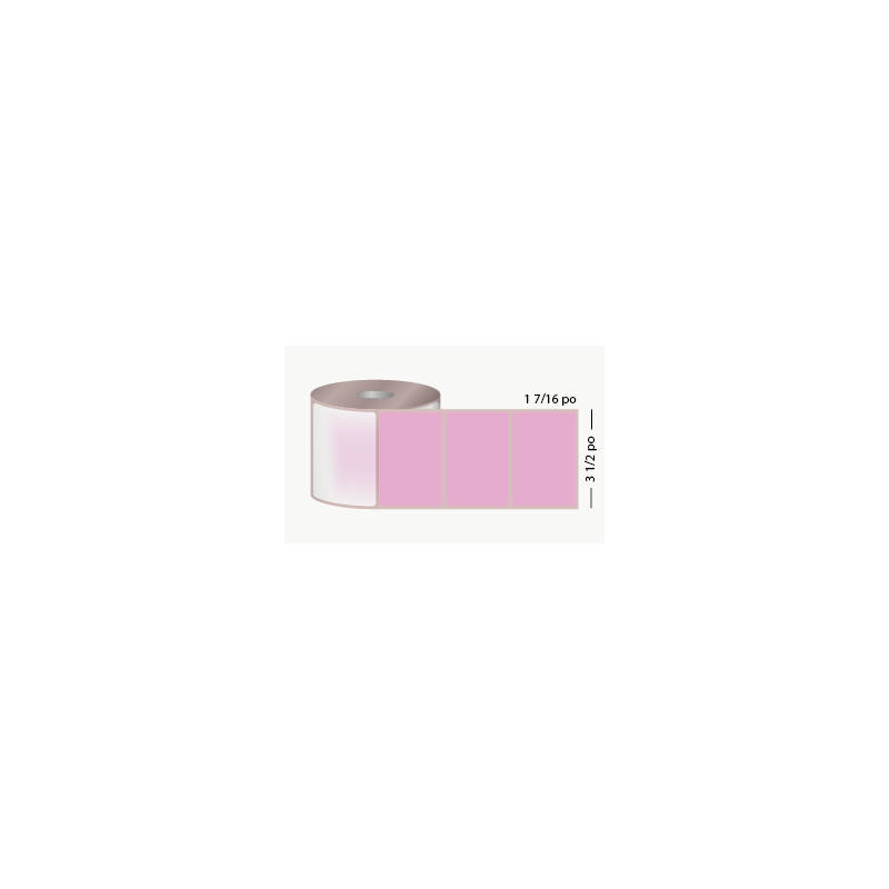 T.T. 3 1/2 x 1 7/16 po, rose