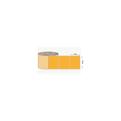 T.T. 4" x 2", 3 in. core, 2500 labels, removable adhesive, fluorescent orange, not perforated