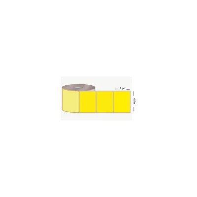 T.T. 4" x 2", 3 in. core, removable adhesive, yellow, perforated
