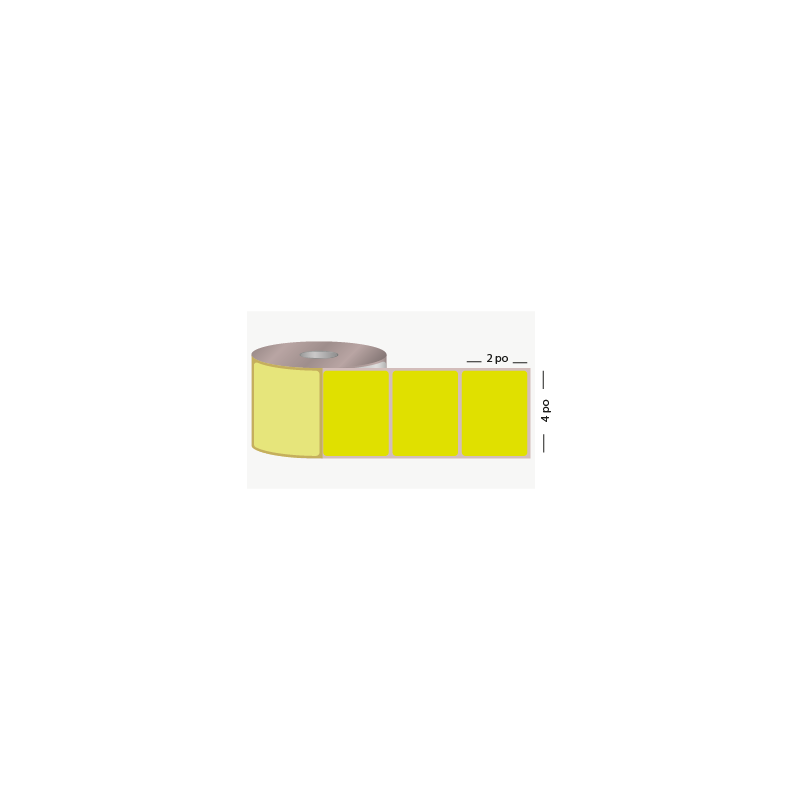 T.T. 4 x 2 po, mandrin 1 po, 500 étiquettes, adhésif amovible, vert lime