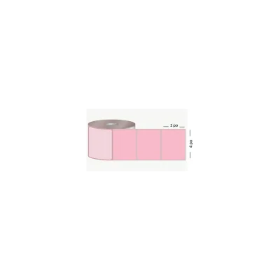 T.T. 4" x 2", 1 in. core, 650 labels, permanent adhesive, pink, perforated