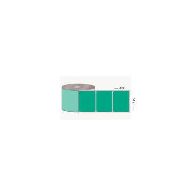 T.T. 4" x 2", 1 in. core, 650 labels, permanent adhesive, green, perforated