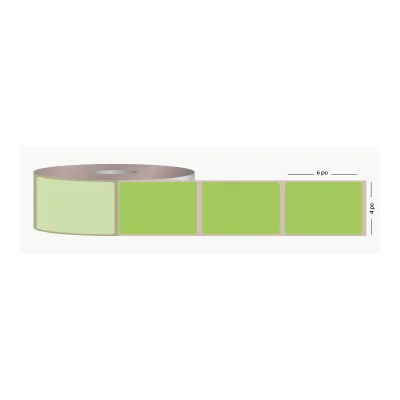 T.T. 4" x 6", 3 in. core, 1000 labels, permanent adhesive, green, perforated (ref. 1190V)