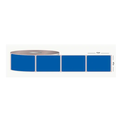 T.T. 4" x 6", 3 in. core, 1000 labels, permanent adhesive, blue, perforated (ref. 1190B2)