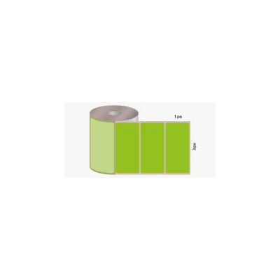 T.T. 3" x 1", 3 in. core, 1000 labels, permanent adhesive, fluorescent green