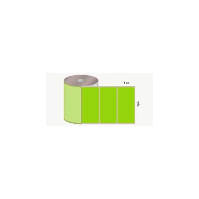 T.T. 3" x 1", 3 in. core, 1000 labels, permanent adhesive, green