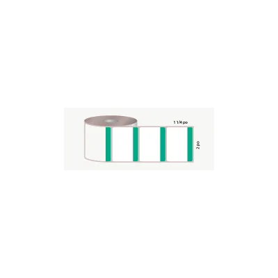 D.T. 2" x 1 1/4", 3 in. core, 4000 labels, permanent adhesive, perforated