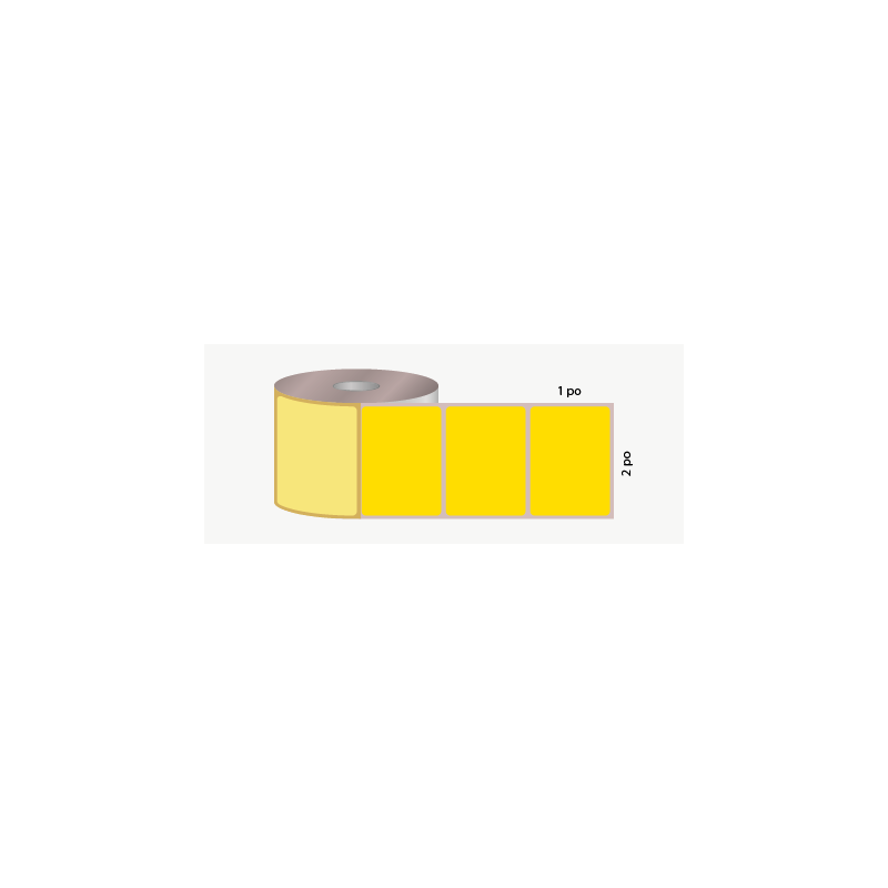 D.T. 2" x 1", 3 in. core, 6340 labels, for test tubes adhesive, yellow
