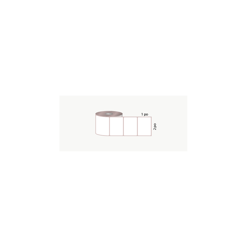 T.T. 2" x 1", 3 in. core, 5000 labels