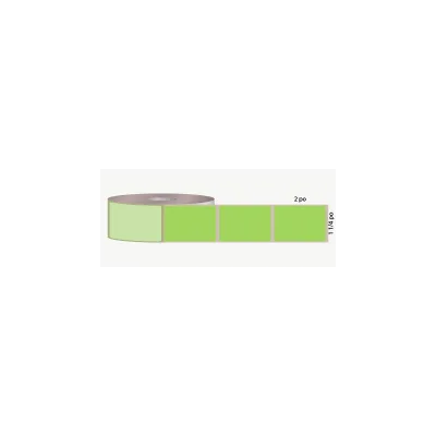 T.T. 1 1/4" x 2", 1 in. core, pale green, not perforated