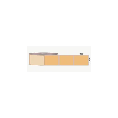 T.T. 1 1/4" x 2", 1 in. core, salmon, not perforated