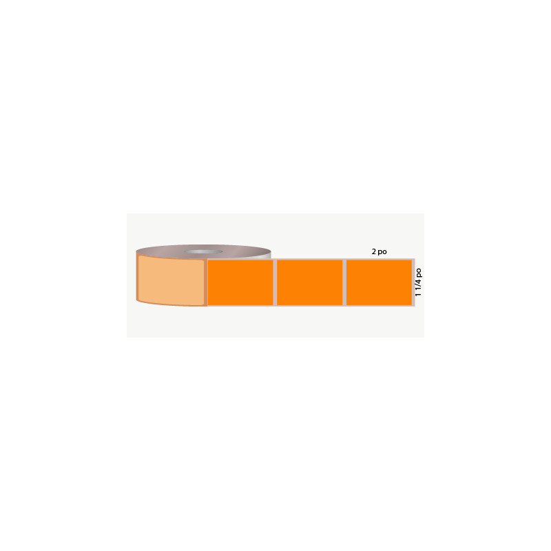T.T. 1 1/4" x 2", 1 in. core, orange, not perforated