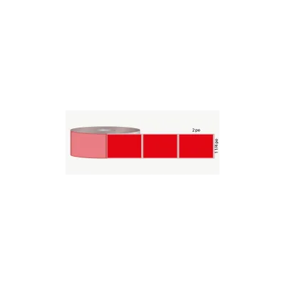 T.T. 1 1/4" x 2", 1 in. core, red, not perforated