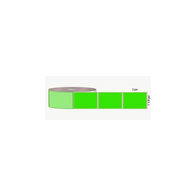 T.T. 1 1/4" x 2", 3 in. core, fluorescent green, not perforated