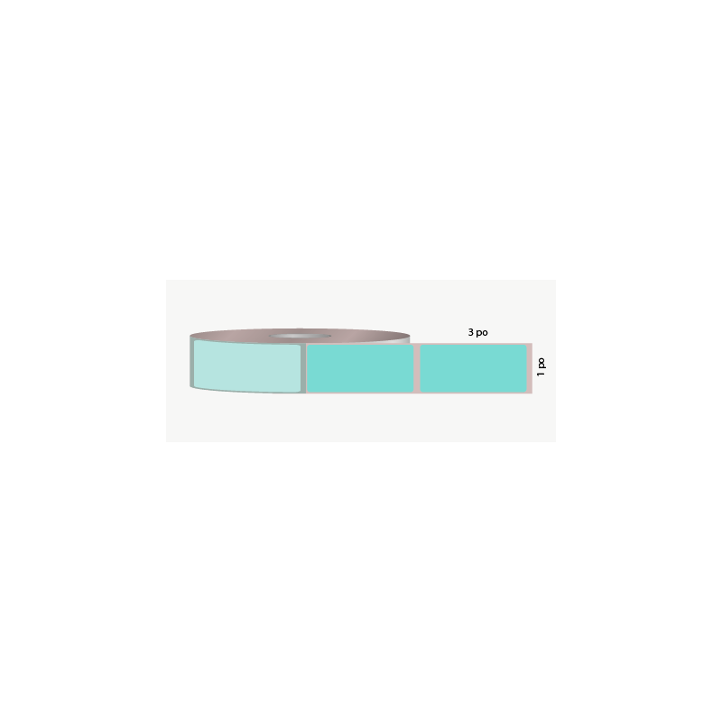 T.T. 1" x 3", permanent adhesive, aqua