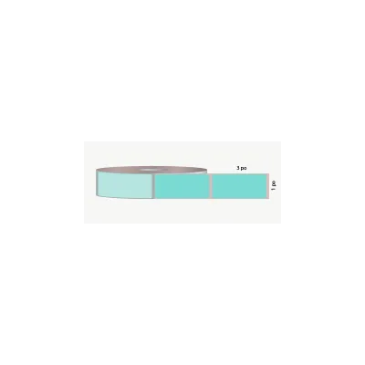 T.T. 1" x 3", permanent adhesive, aqua