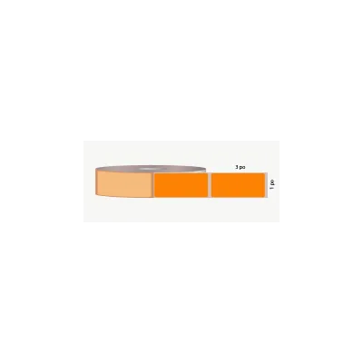 T.T. 1" x 3", removable adhesive, orange