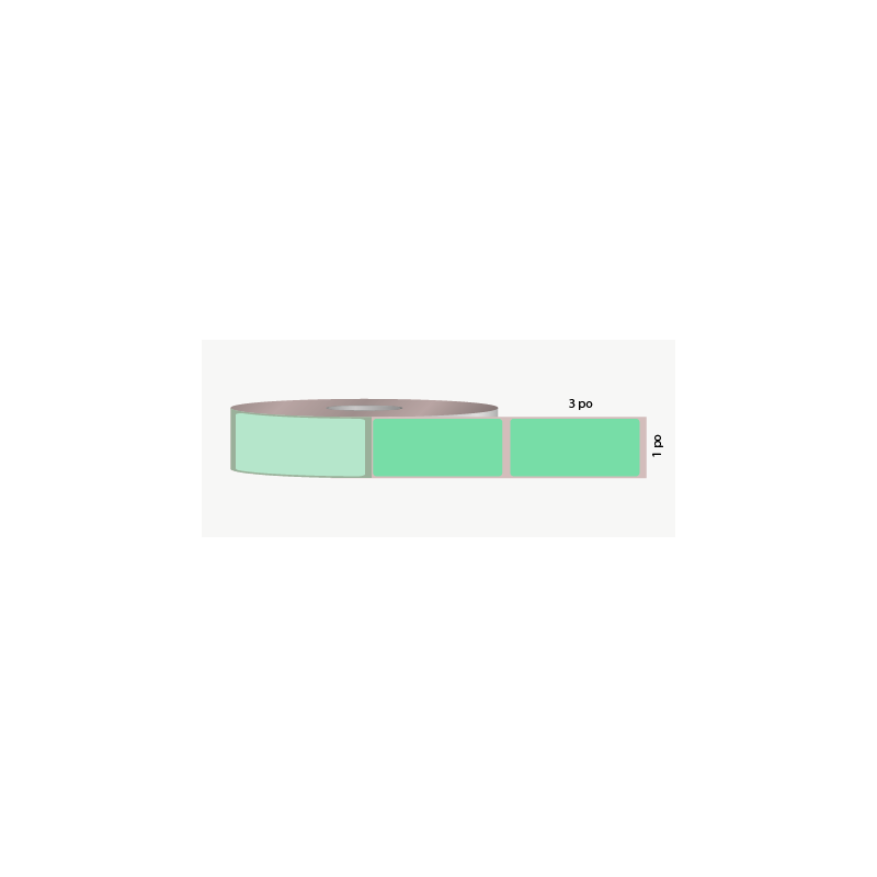 T.T. 1 x 3 po, adhésif permanent, vert aqua