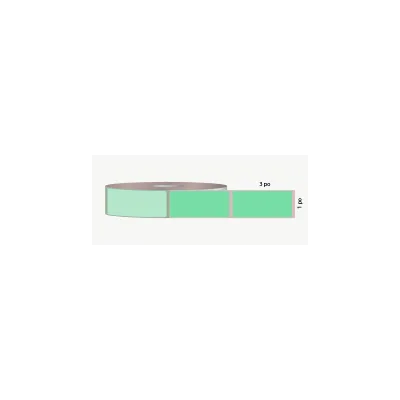 T.T. 1" x 3", permanent adhesive, aqua green