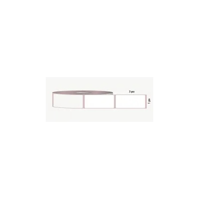 T.T. 1" x 3", permanent adhesive, white, OD 8"