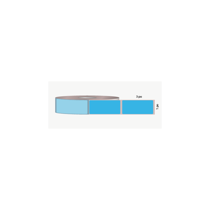 T.T. 1 x 3 po, adhésif permanent, bleu (réf. 556BLEU)