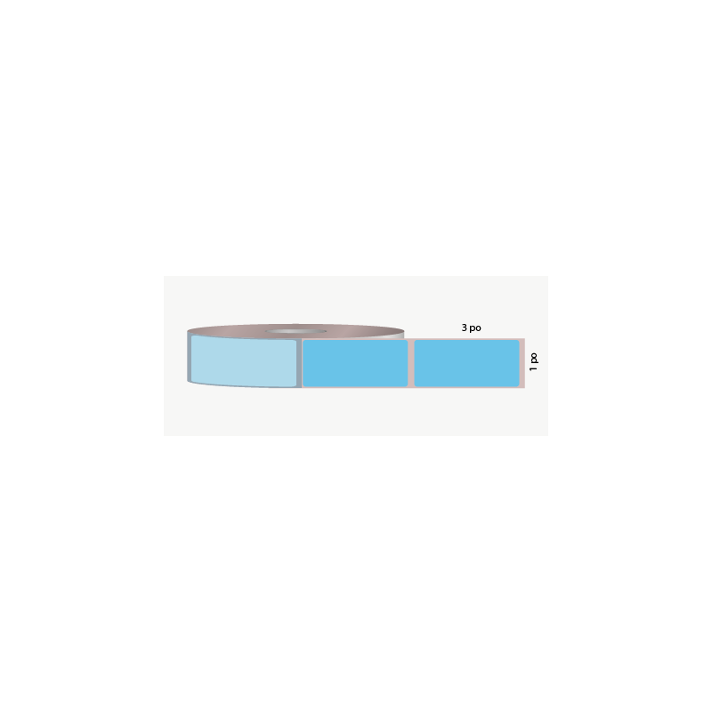 T.T. 1" x 3", permanent adhesive, blue (ref. 556BPA)