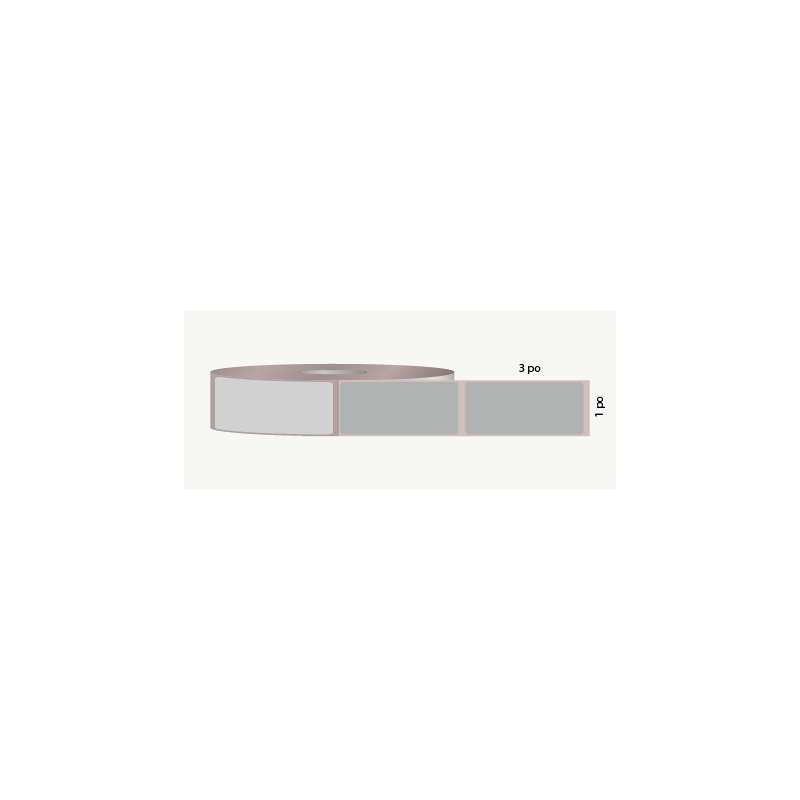 T.T. 1" x 3", permanent adhesive, grey