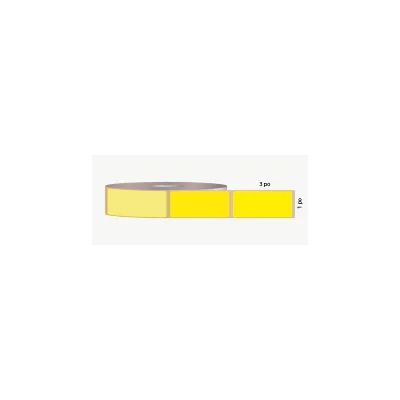T.T. 1" x 3", permanent adhesive, yellow