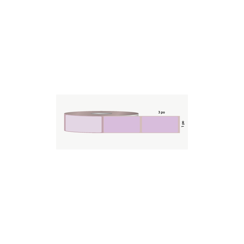 T.T. 1" x 3", permanent adhesive, lilac, OD 8"