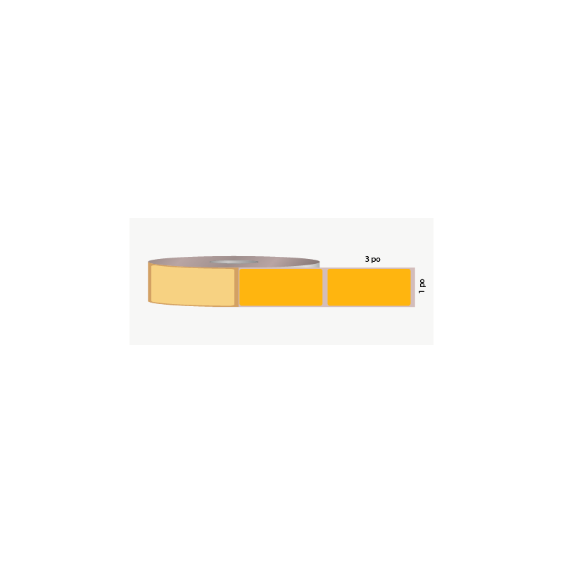 T.T. 1" x 3", permanent adhesive, fluorescent orange