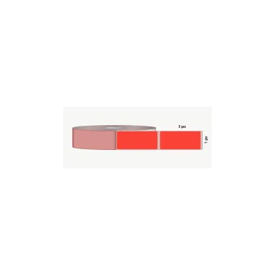 T.T. 1" x 3", permanent adhesive, red
