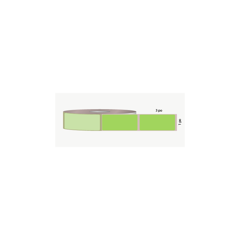 T.T. 1" x 3", permanent adhesive, green apple
