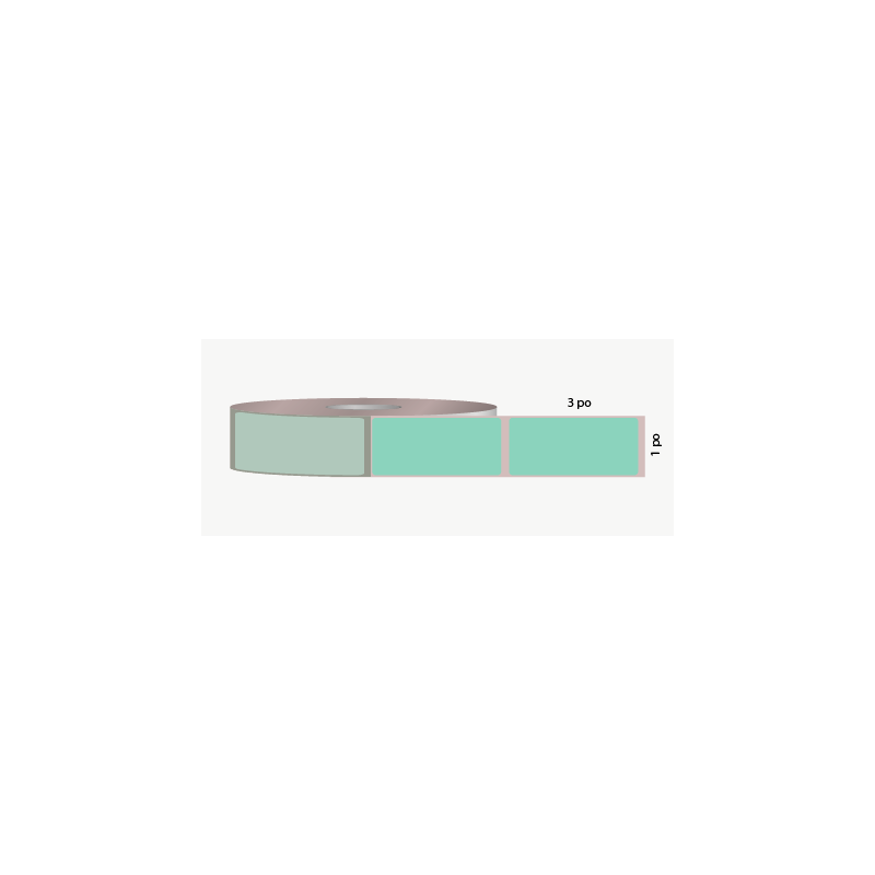 T.T. 1 x 3 po, adhésif permanent, vert pâle