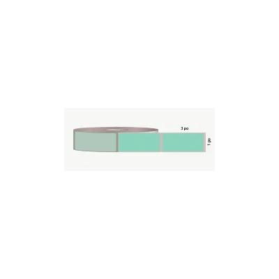 T.T. 1" x 3", permanent adhesive, pale green