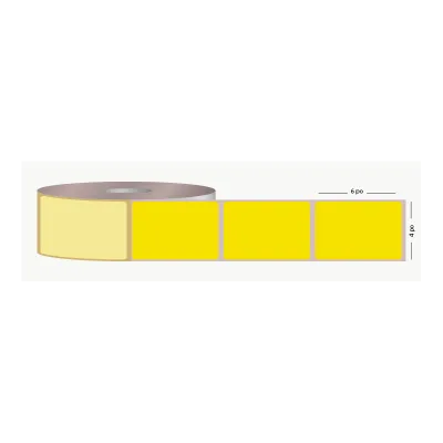 T.T. 4" x 6", 3 in. core, 1000 labels, permanent adhesive, yellow, perforated (ref. 1190J102)