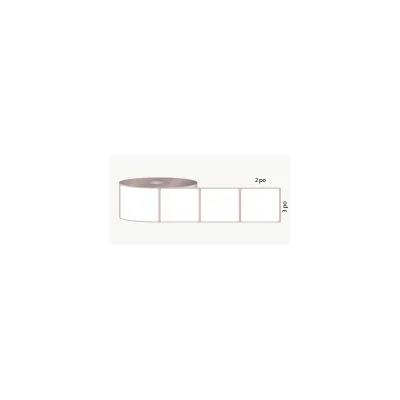 T.T. 3" x 2", 3 in. core, 3000 labels, white, perforated