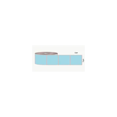T.T. 3" x 2", 3 in. core, 3000 labels, blue, perforated