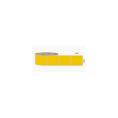T.T. 3" x 2", 3 in. core, 3000 labels, yellow, perforated