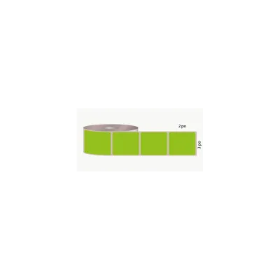 T.T. 3" x 2", 3 in. core, 3000 labels, green, perforated