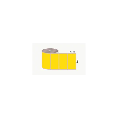 D.T. 4" x 1 1/2", 3 in. core, 2500 labels, permanent adhesive