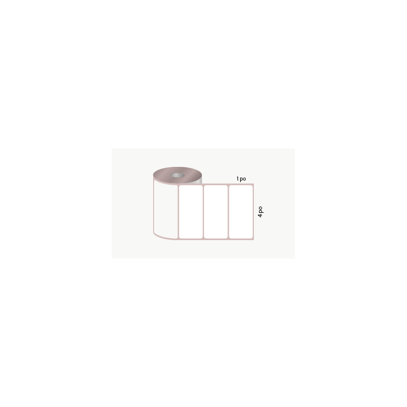 T.T. 4" x 1", 3 in. core, 4000 labels